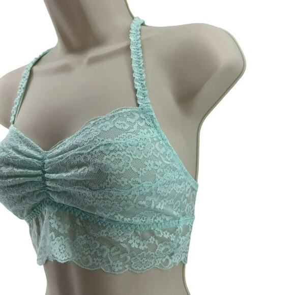 Victoria's Secret PINK Lace Racerback Bralette Mint Unlined Small - Picture 3 of 9